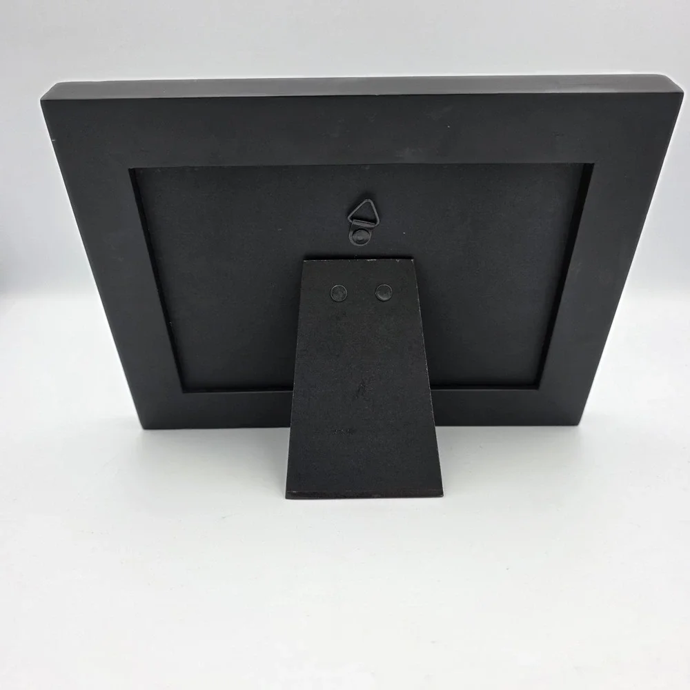 Harley Davidson Picture Frame 6 x 8 Fits Photo 4 x 6 Wood Black Brown Front Logo